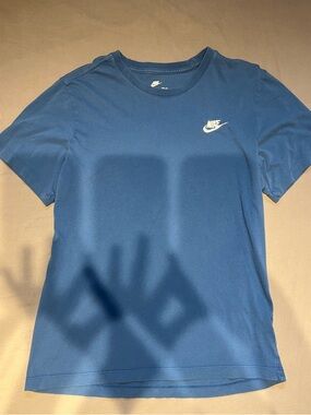Nike Blue Short Sleeve Tee with White Swoosh